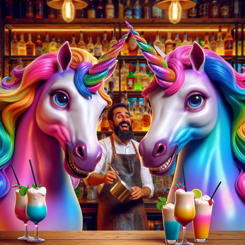 2 unicorns walk in a bar and ask the bartender if he seen any hot nags