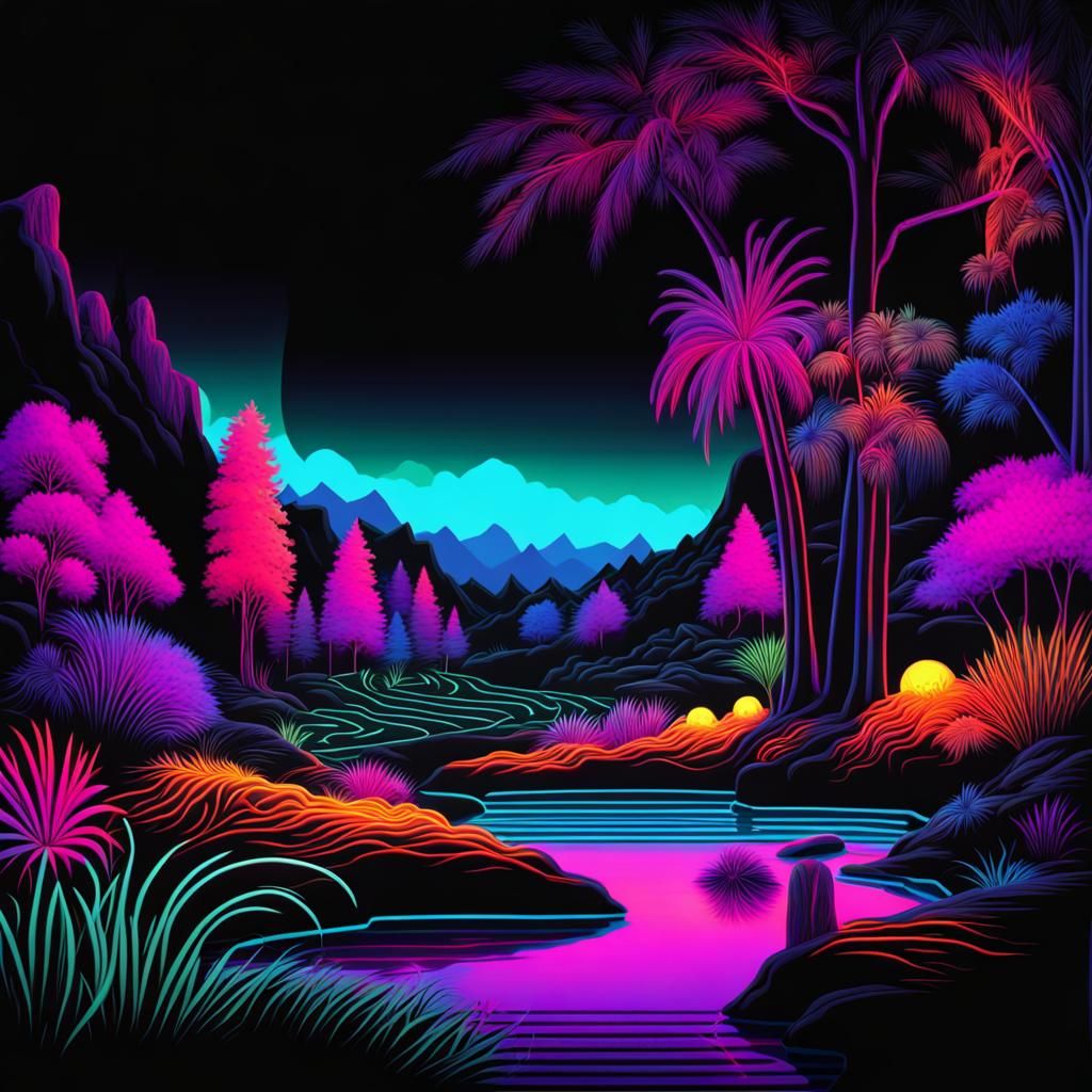 Black light landscape