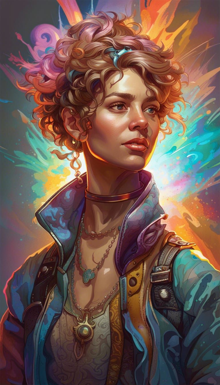 A realistic photo of of brite bomber head and shoulders port...