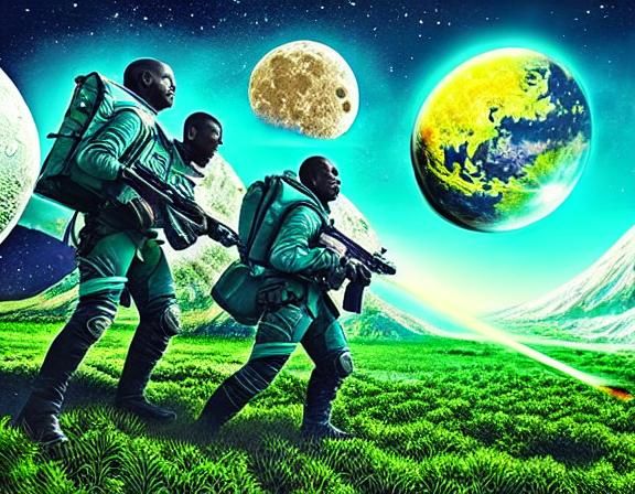 daryl and phillip farming with alonzo on the moon of a green...