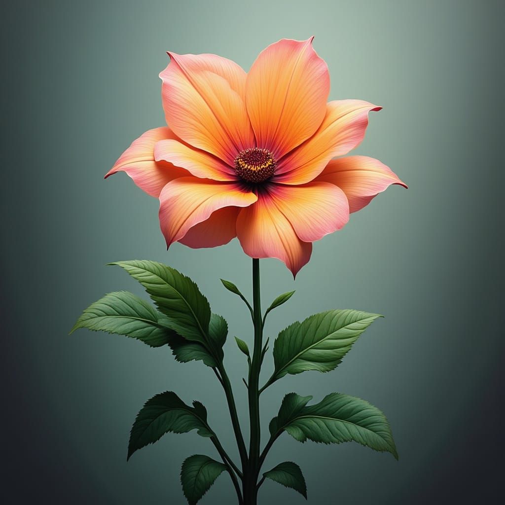 Vibrant Floral Print in Screen Printing Style