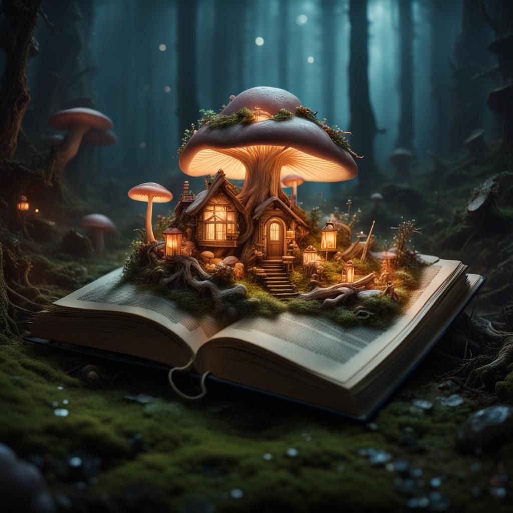 miniature mushroom forest