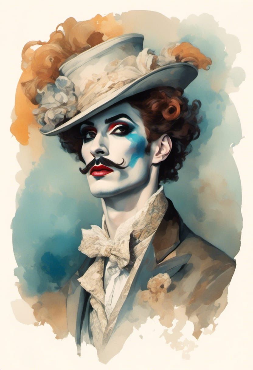 A handsome French drag king in the style of <lora:Drag Poste...