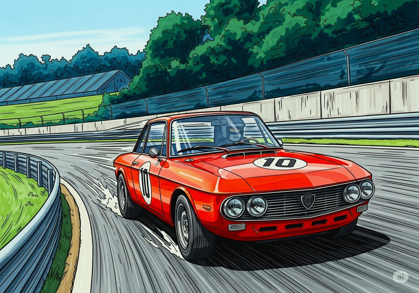 Lancia Fulvia at Monza, #1