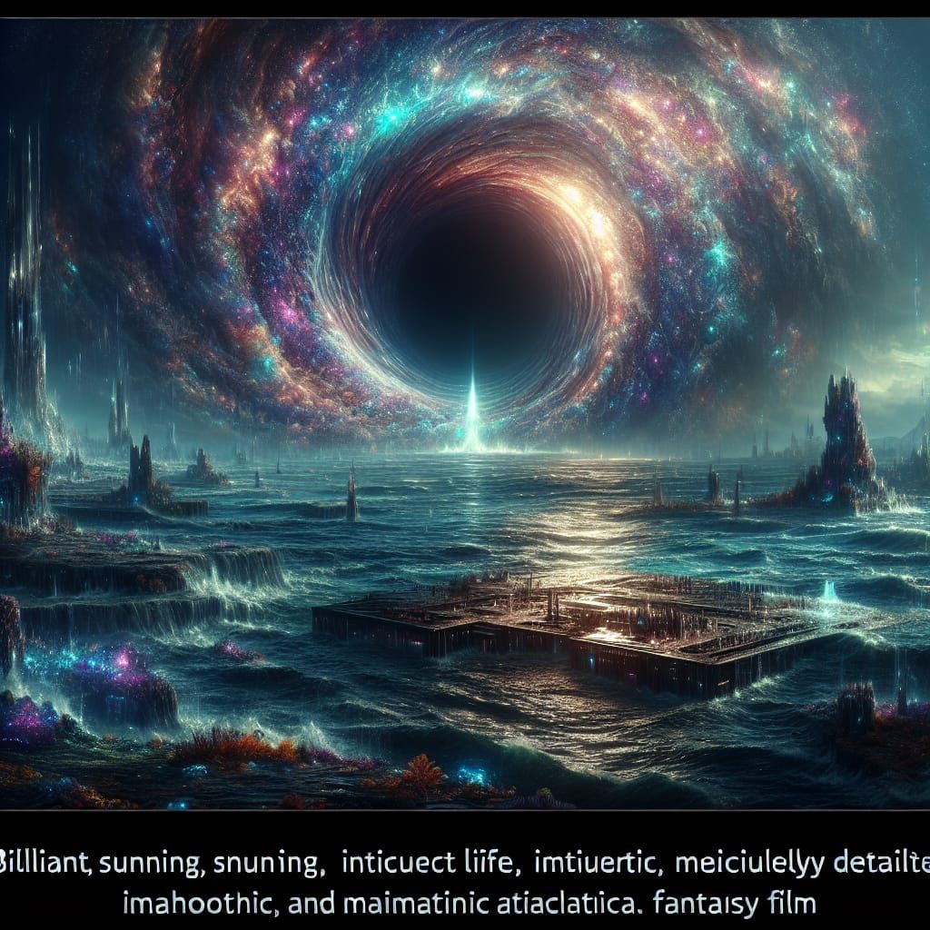 Large iridescent wormhole in the ocean floor
Ancient underwa...