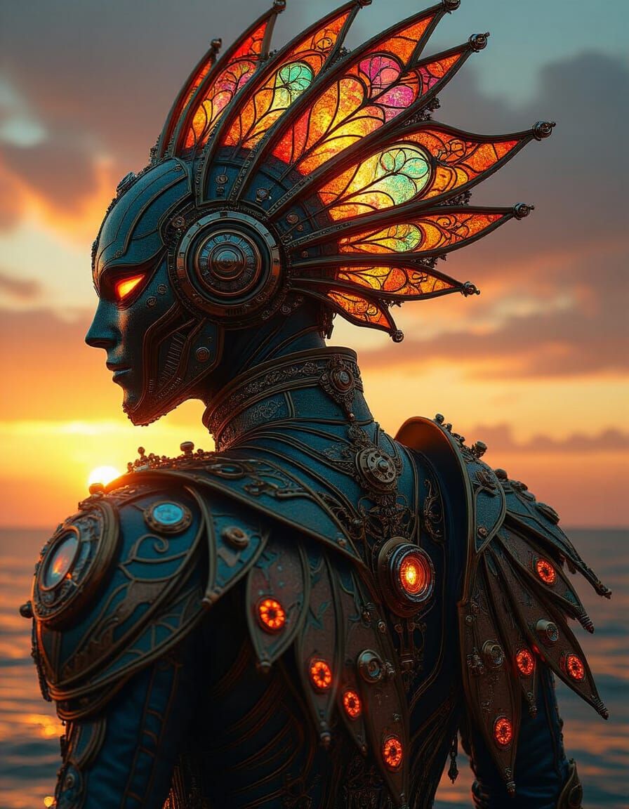 Steampunk mowhawk android