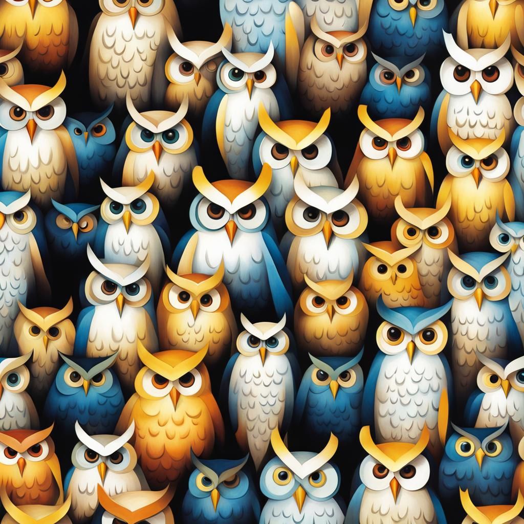 A Parliament of Owls - AI Generated Artwork - NightCafe Creator