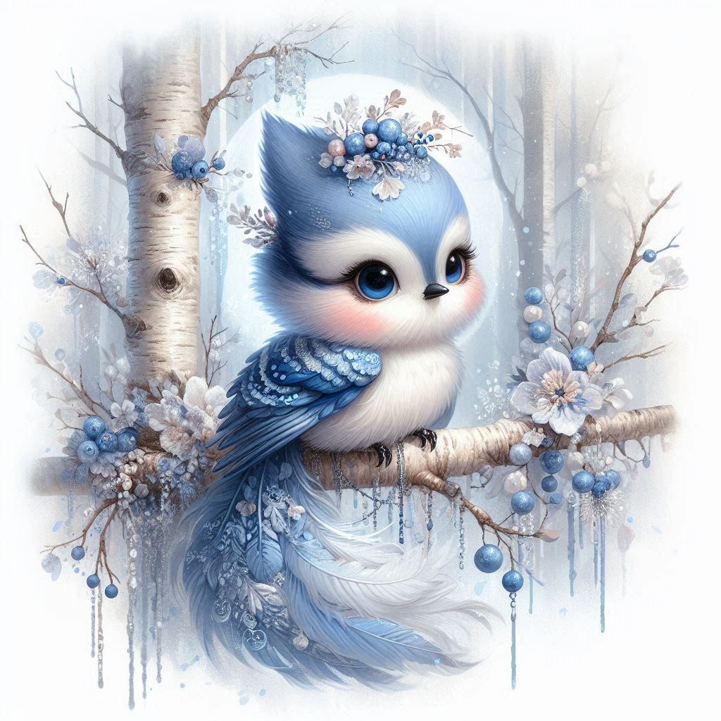 adorable blue jay  by @aurora-nova1