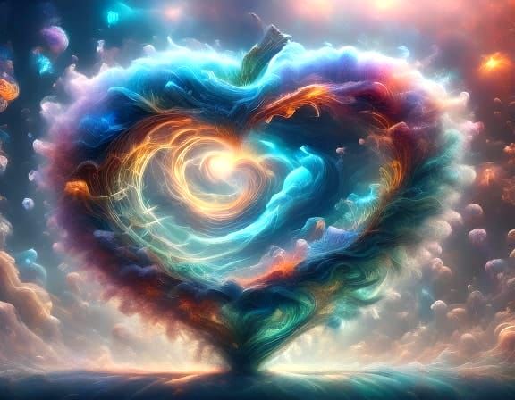 Opalescent Rainbow Dreamscape with Floral Accents