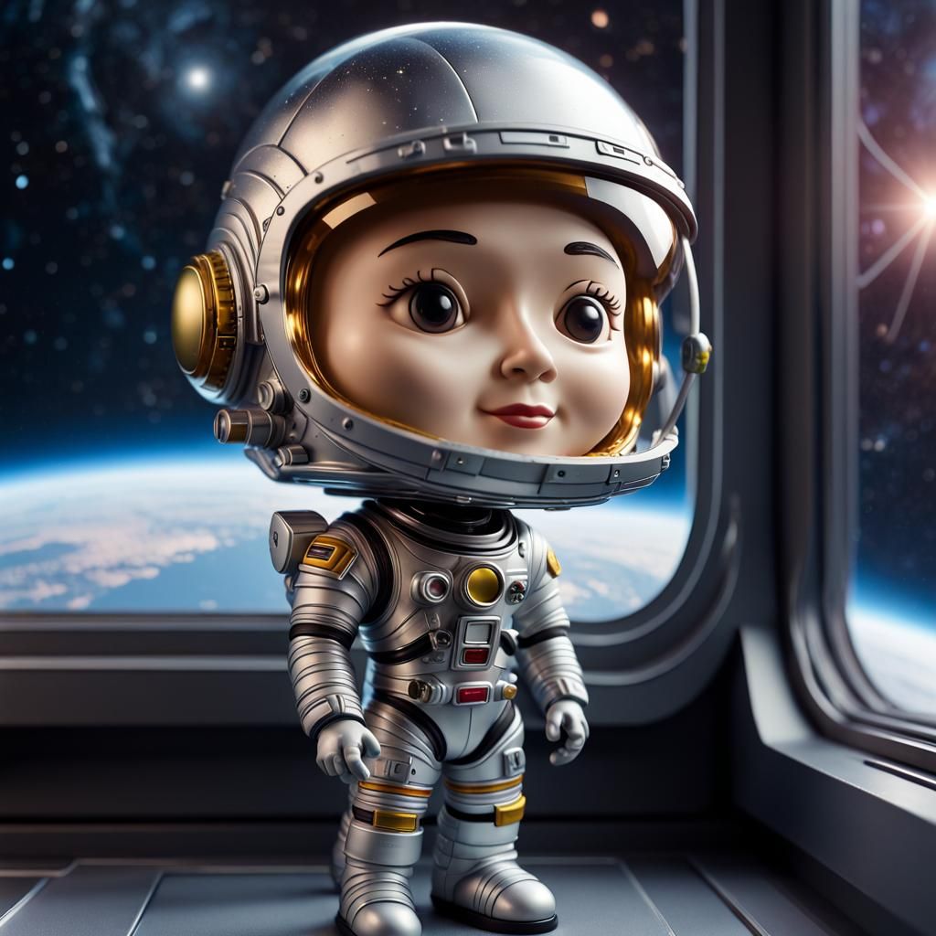 Astronaut Bobblehead On A Spaceship - Ai Generated Artwork - Nightcafe 