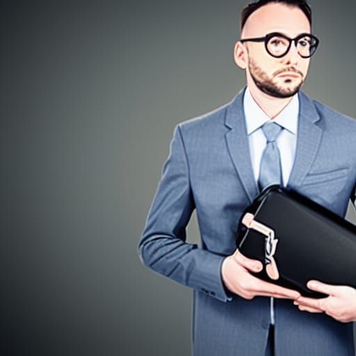 Man in suit holding briefcase