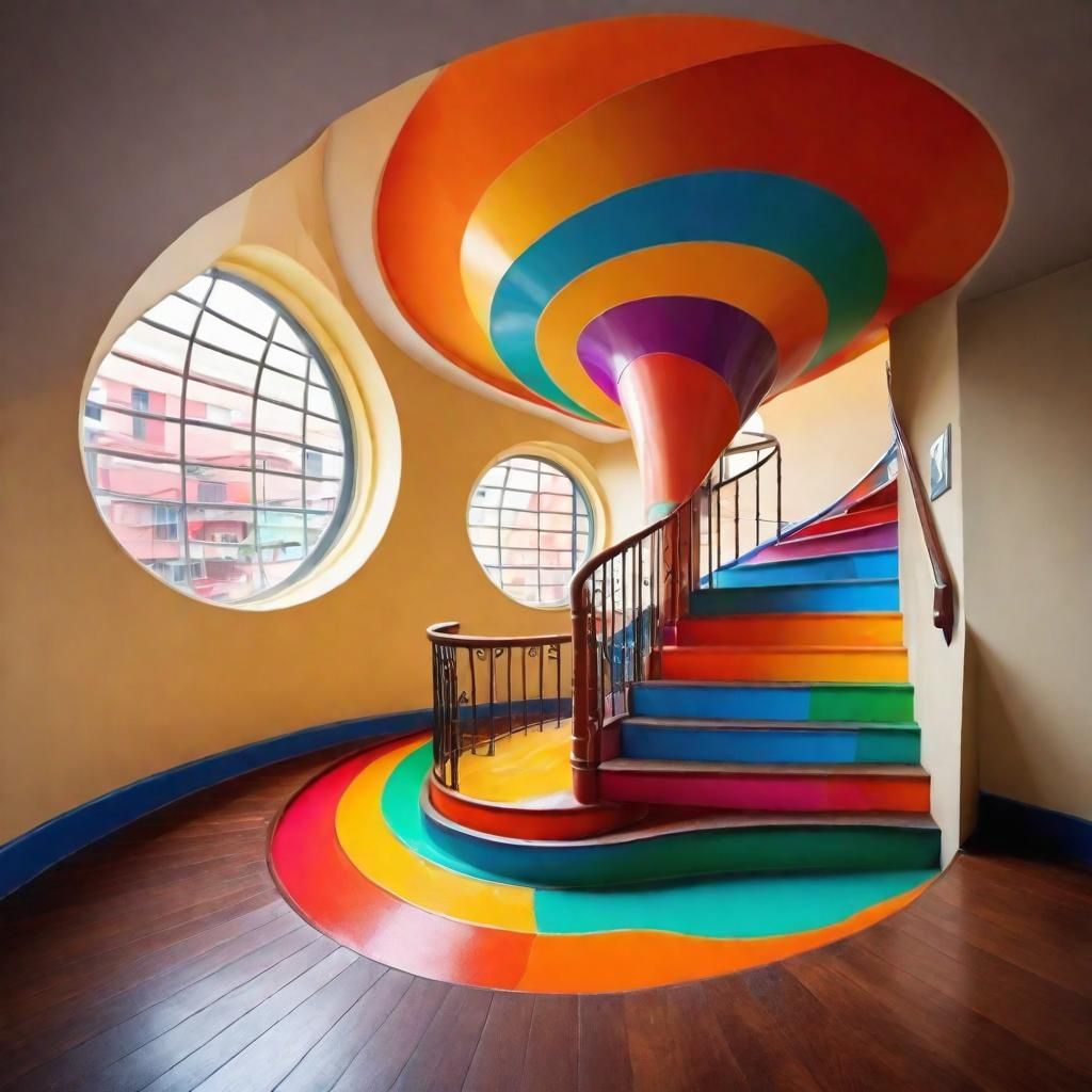 Winding Colorful Staircase 