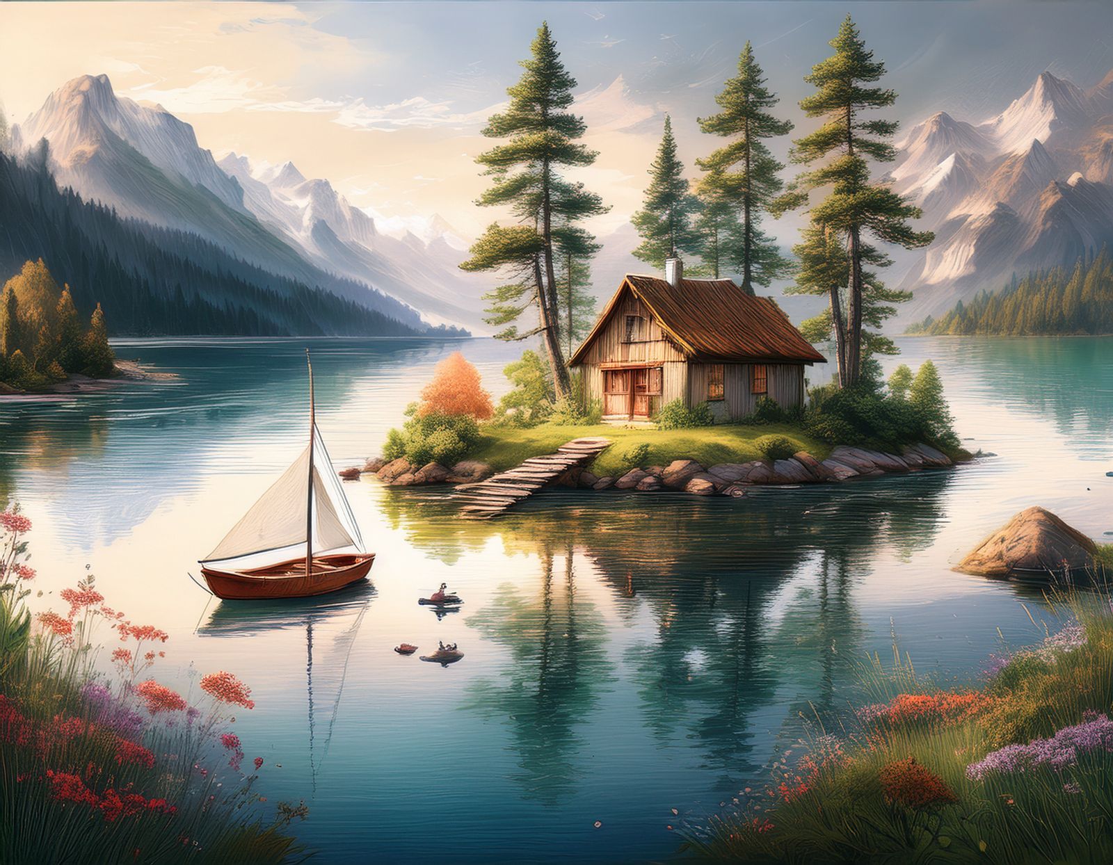 Serene Lake and the cabin