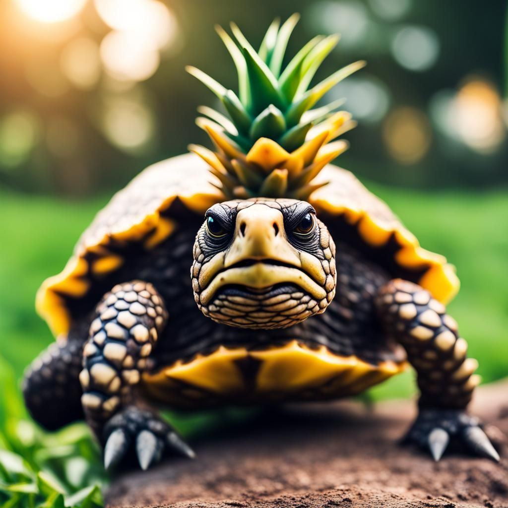 Turtle pineapple AI Generated Artwork NightCafe Creator