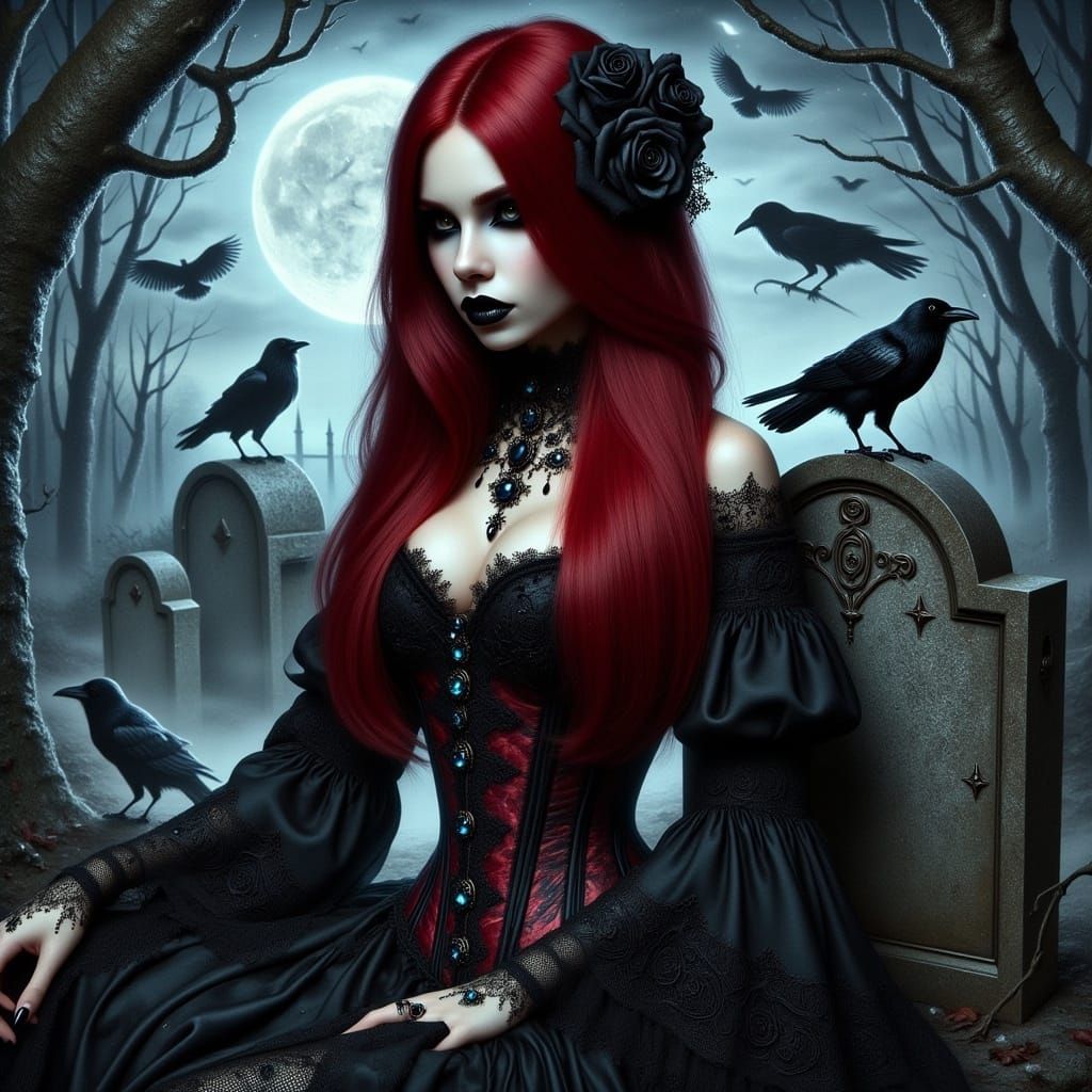 <lora:Gothic witch flux:1.0> 