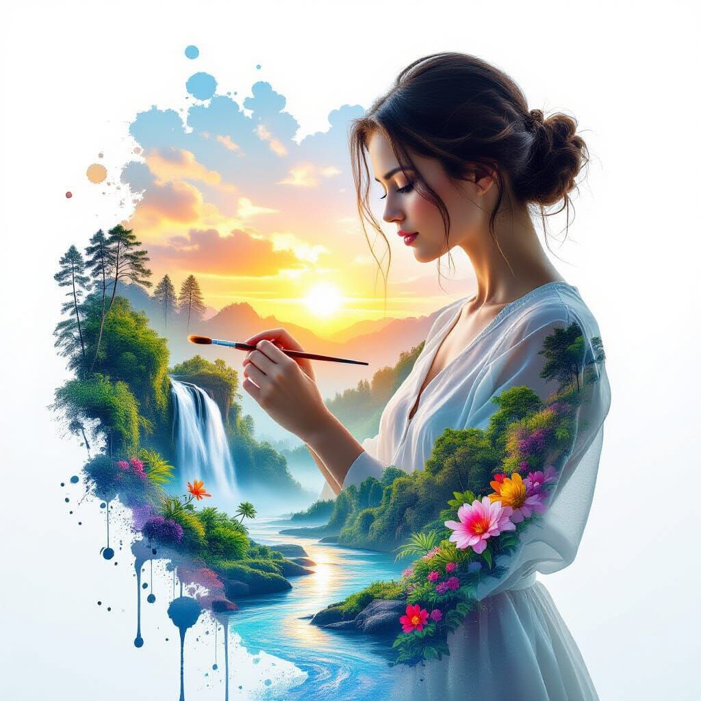 Ethereal Artist Paints Nature's Double Exposure