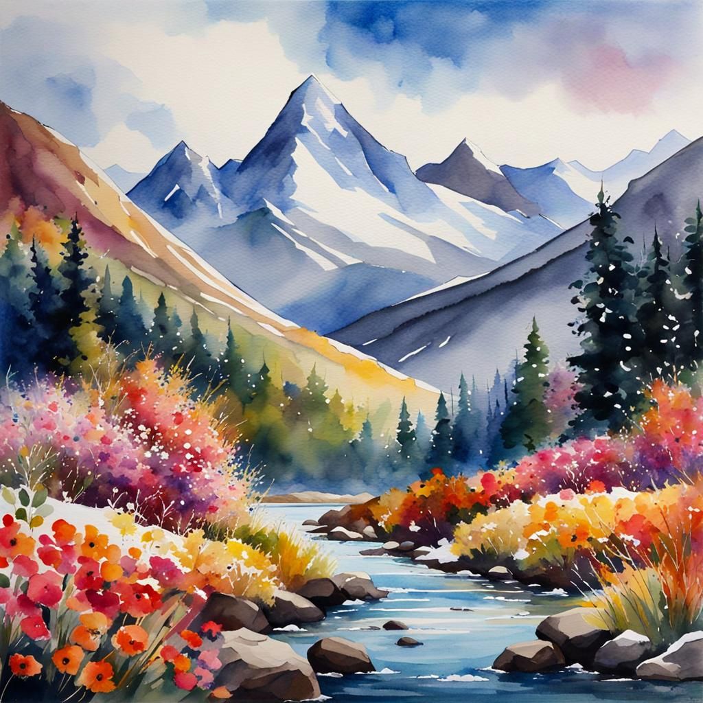 Watercolor easy landscape with only 5 colors DEMO by AlainGDT on DeviantArt
