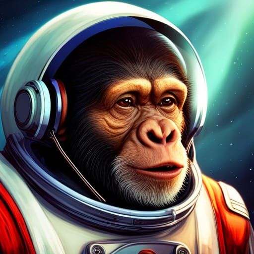 Chimp goes to spaceee!!🐒🚀 - AI Generated Artwork - NightCafe Creator