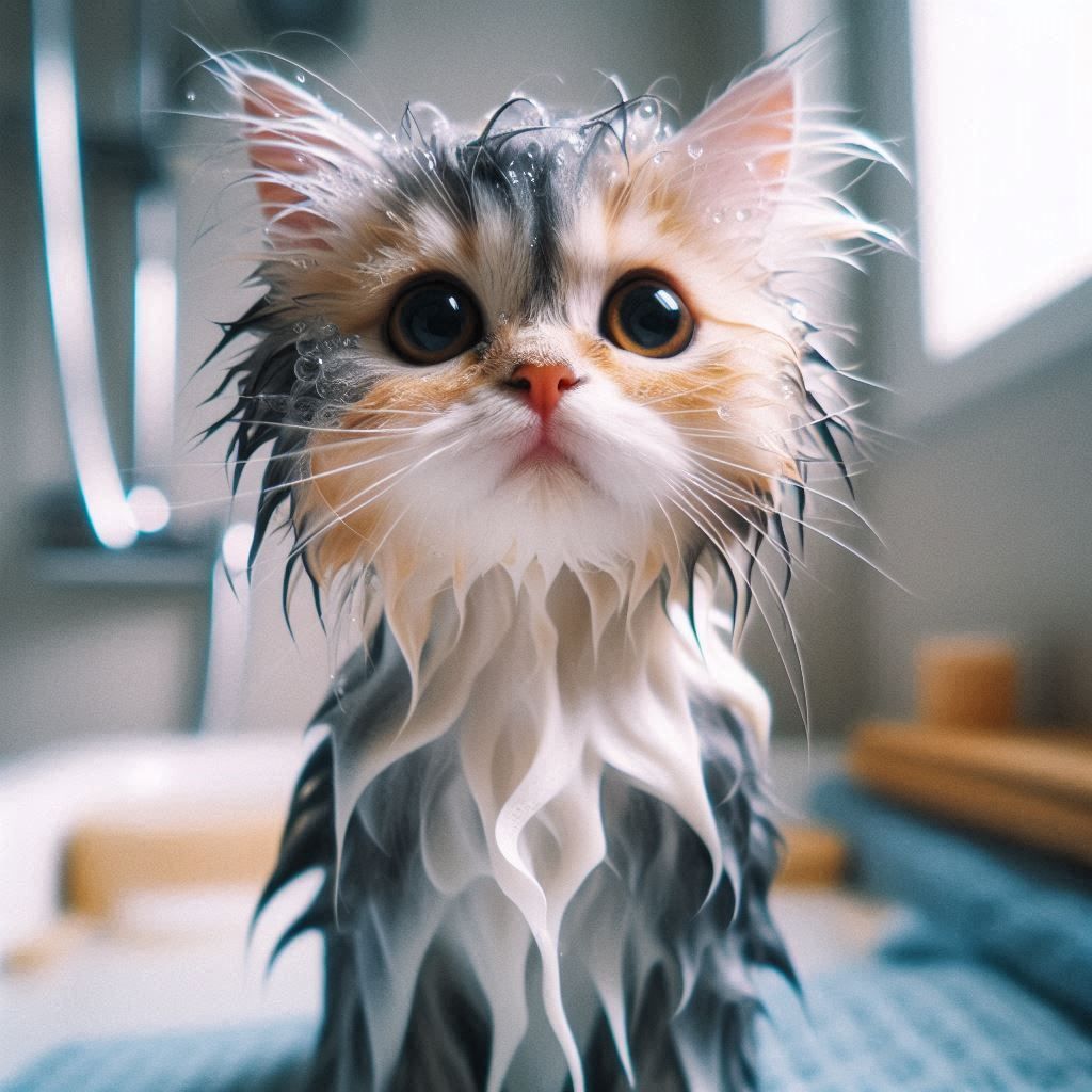 I told you cats don't like water!