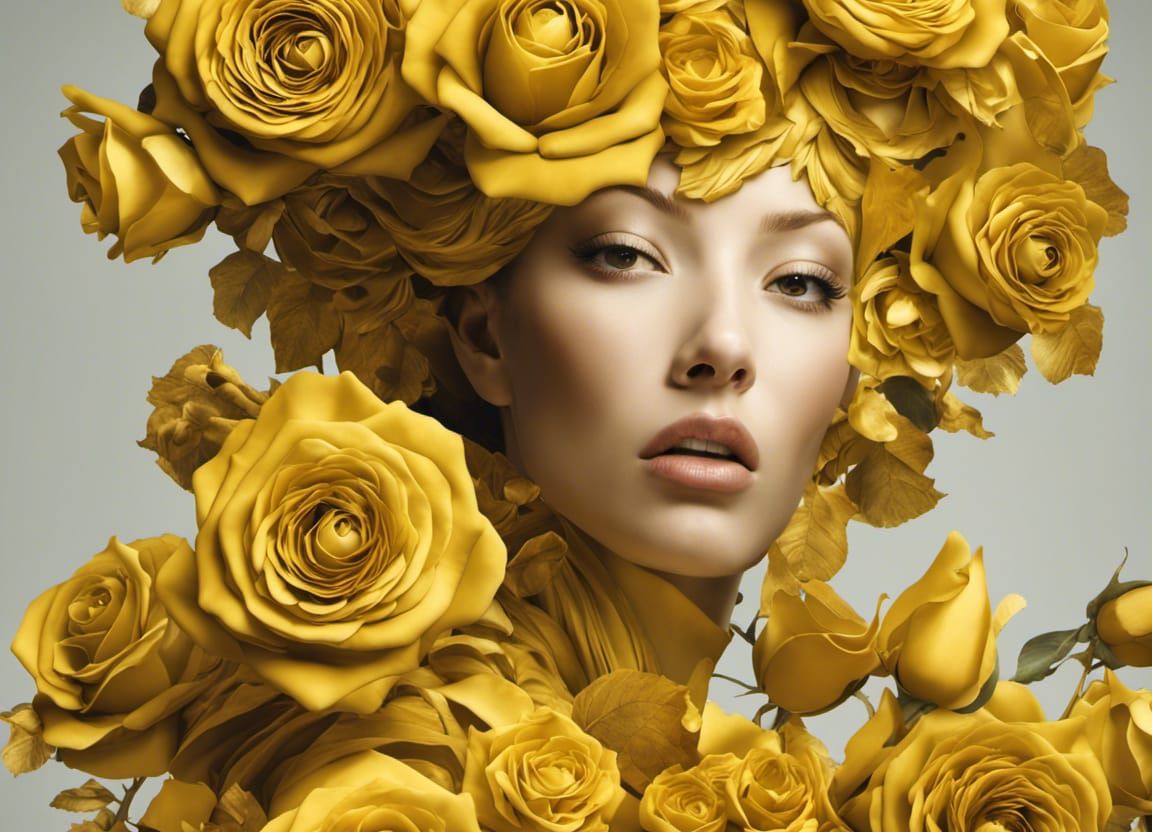 yellow roses AI Generated Artwork NightCafe Creator