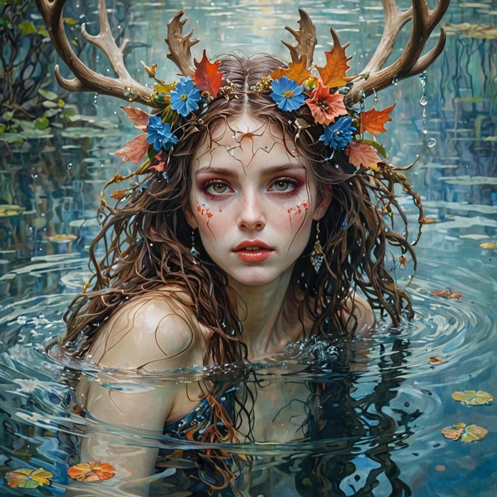 Bathing forrest nymph   by @MArt