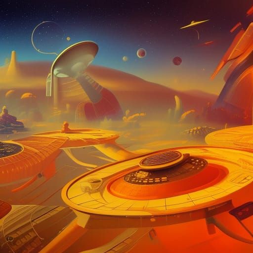 space age midcentury world, detailed matte painting, deep color, fantastical, intricate detail, splash screen, complemen...