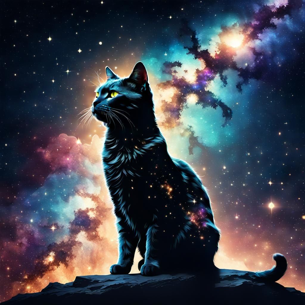 Cosmic Cat - AI Generated Artwork - NightCafe Creator