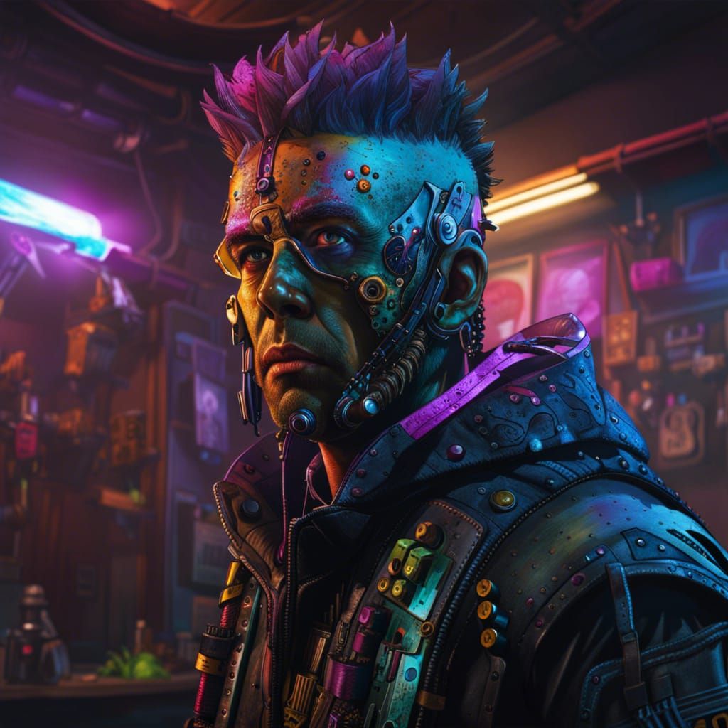 Cyberpunk Companion - AI Generated Artwork - NightCafe Creator