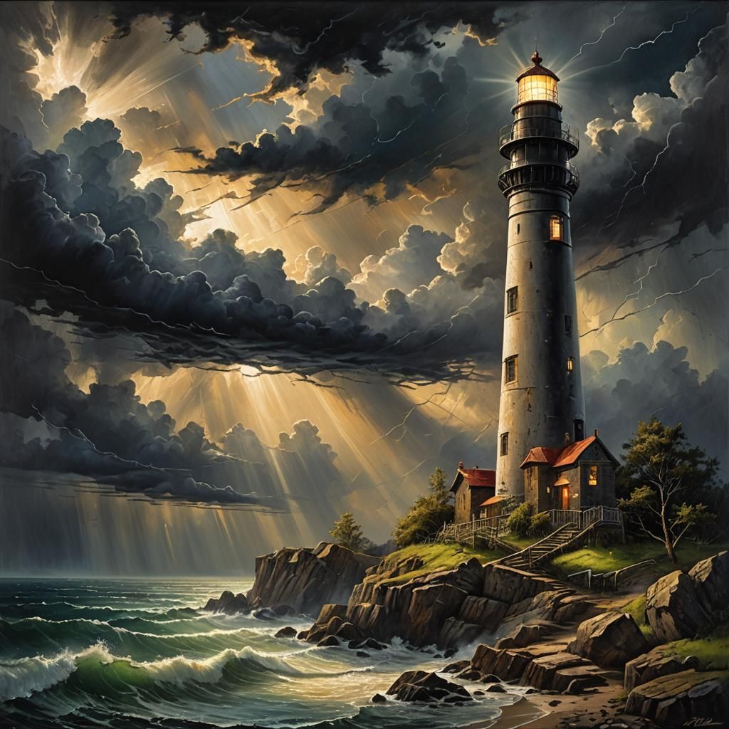 Lighthouse after a storm  by @Mike Ritchie