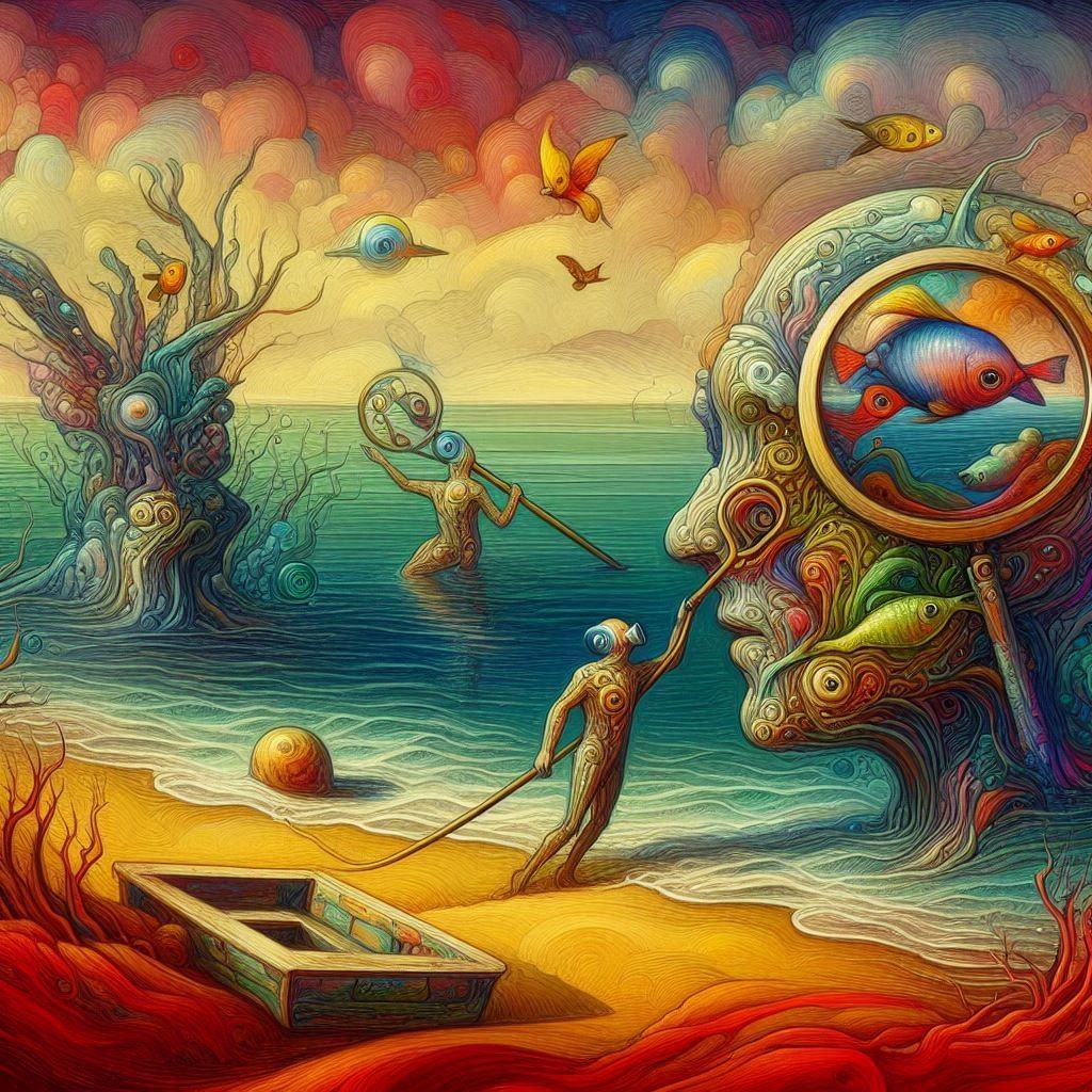 searching the water for signs of a memory