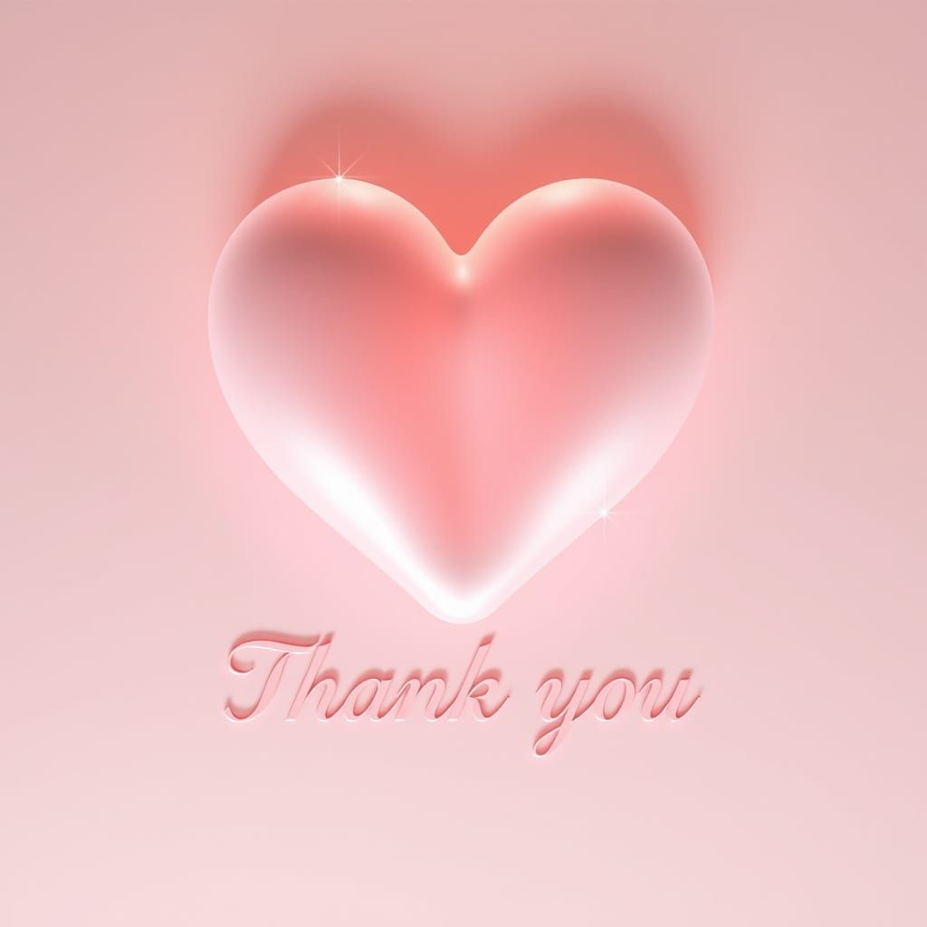 Elegant Heart with Shimmering Message in Soft Pink and Gold