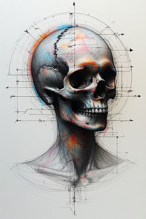 Bone skull, portrait no. 12