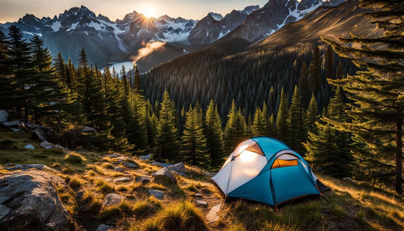 The Perfect Camping Spot on a Mountain