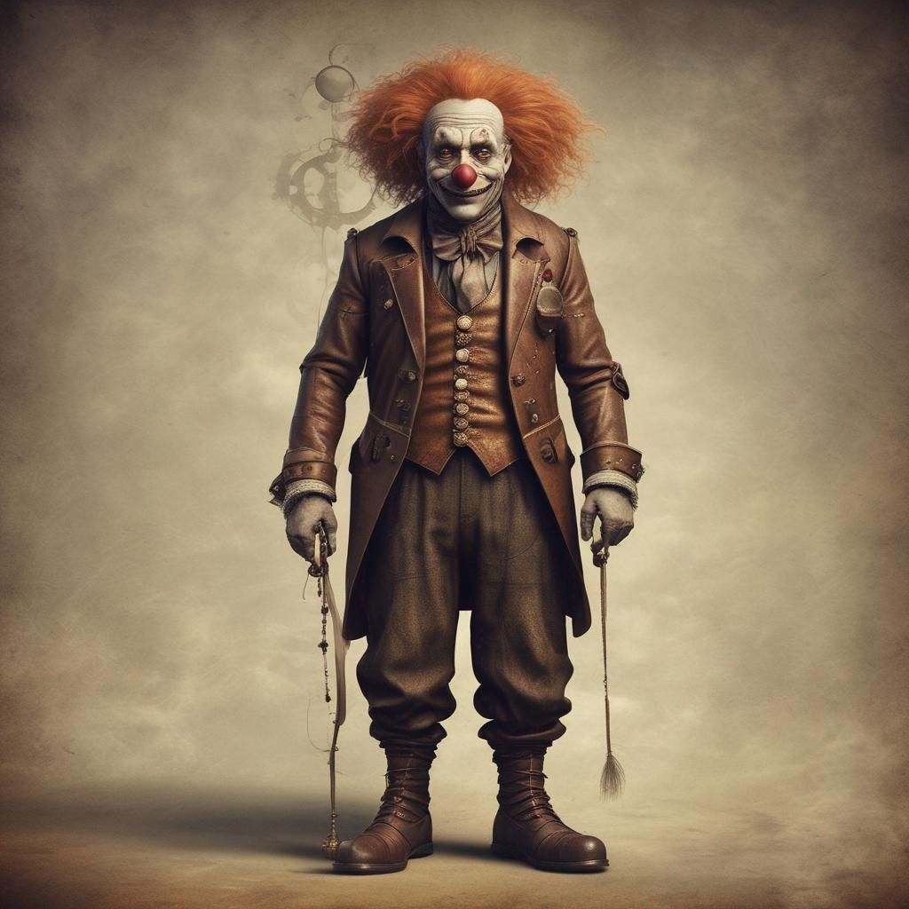 Er ist Clown in einem Circus