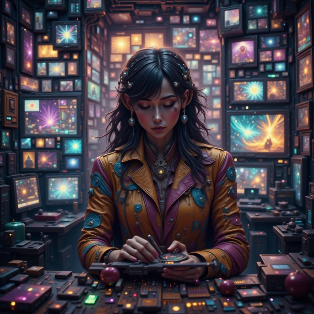 A blur of frames, a flickering scene,
Grainy visions of what could have been,
With a techno pulse, we lose control,
Lost in the rhythm, we r...