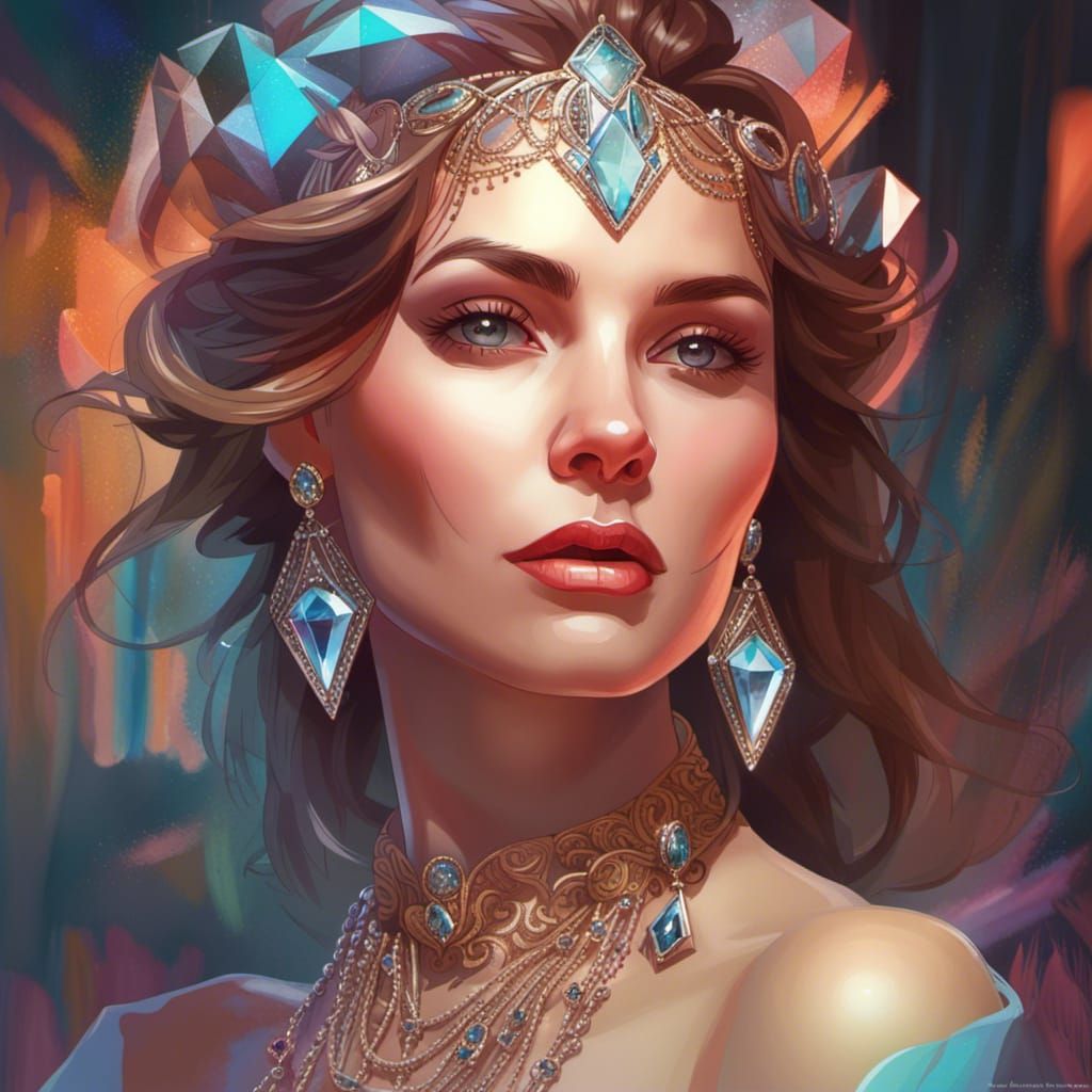 Ajwjw beautiful woman wearing diamond jewelry - AI Generated Artwork ...