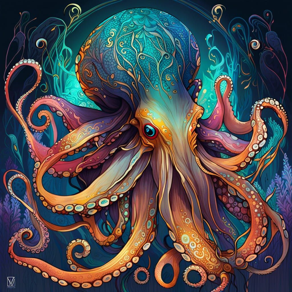 Intricate Octopus - AI Generated Artwork - NightCafe Creator