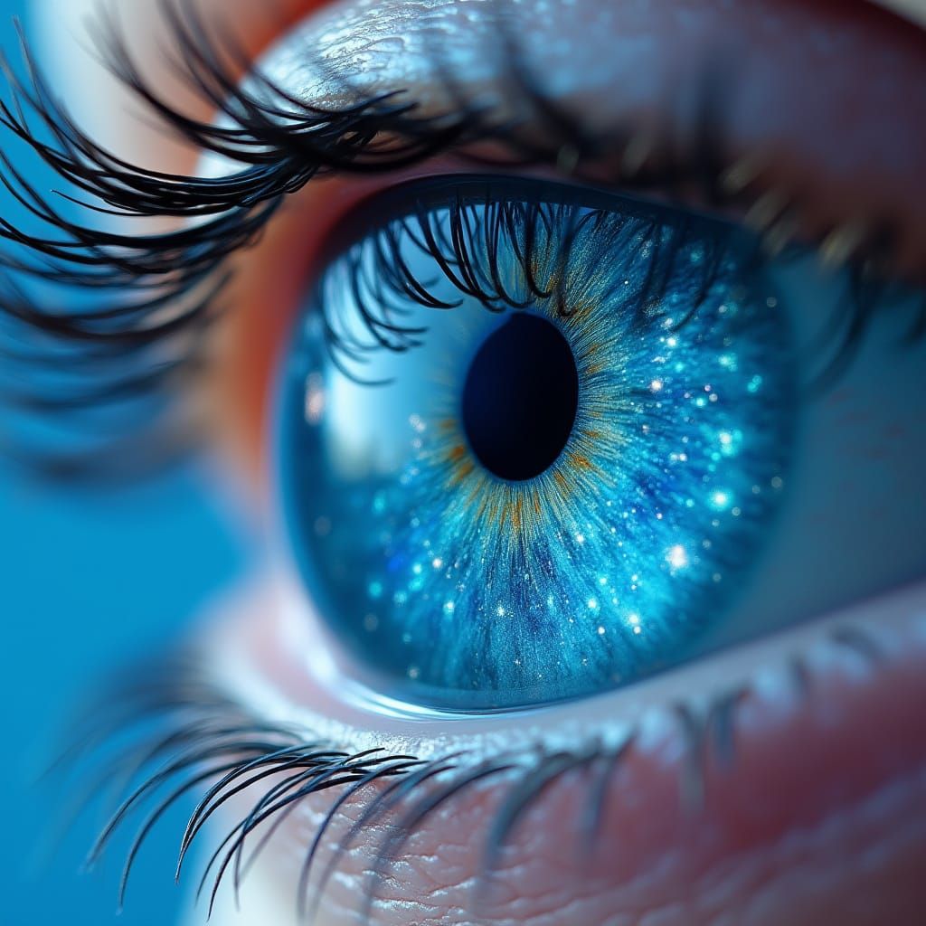 Cosmic Ocean Eye Macro Photograph