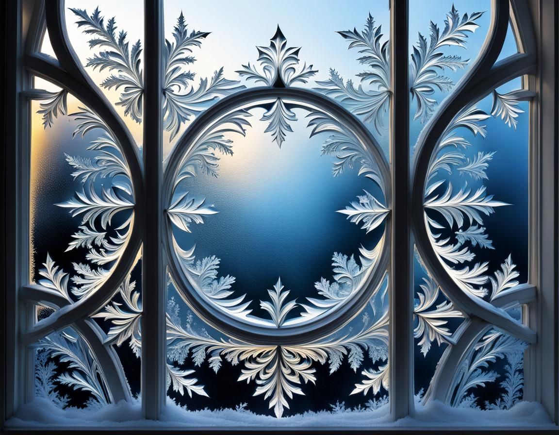 frost on a (window:1.5), beautiful complex detailed, fractal...