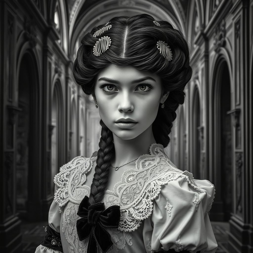 A striking monochrome portrait