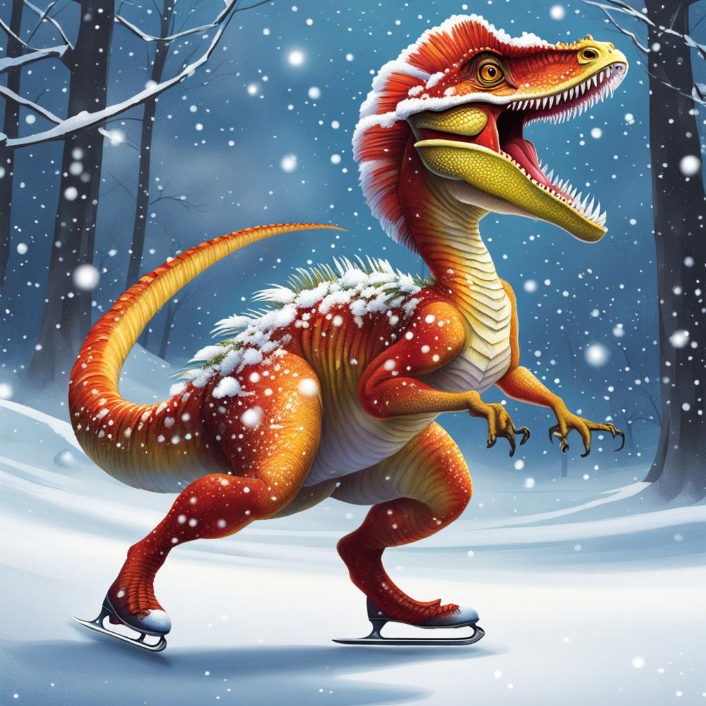Figure Skating Dilophosaurus  by @HisBride