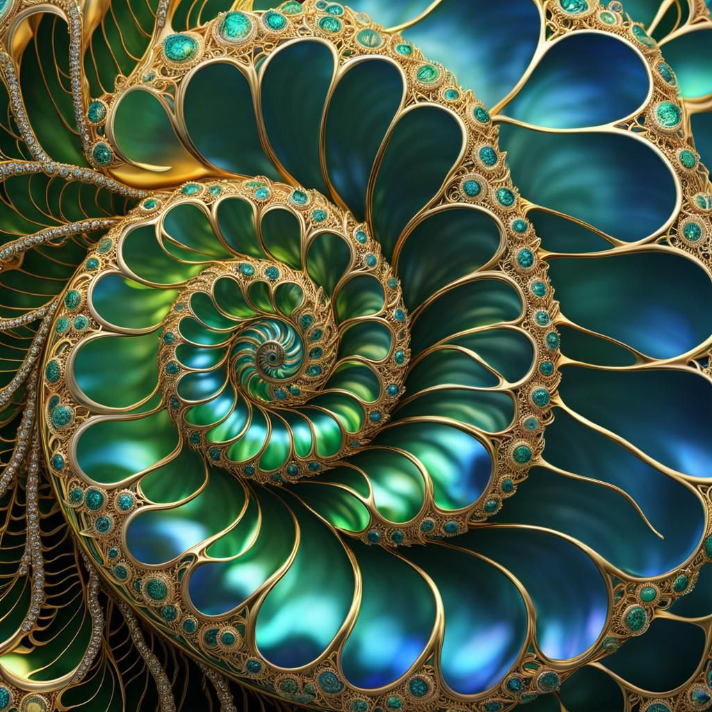 Crystal nautilus seashell  by @Witty Dragon