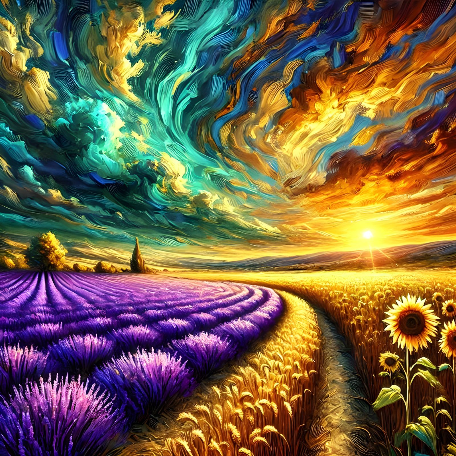 lavender and golden wheat