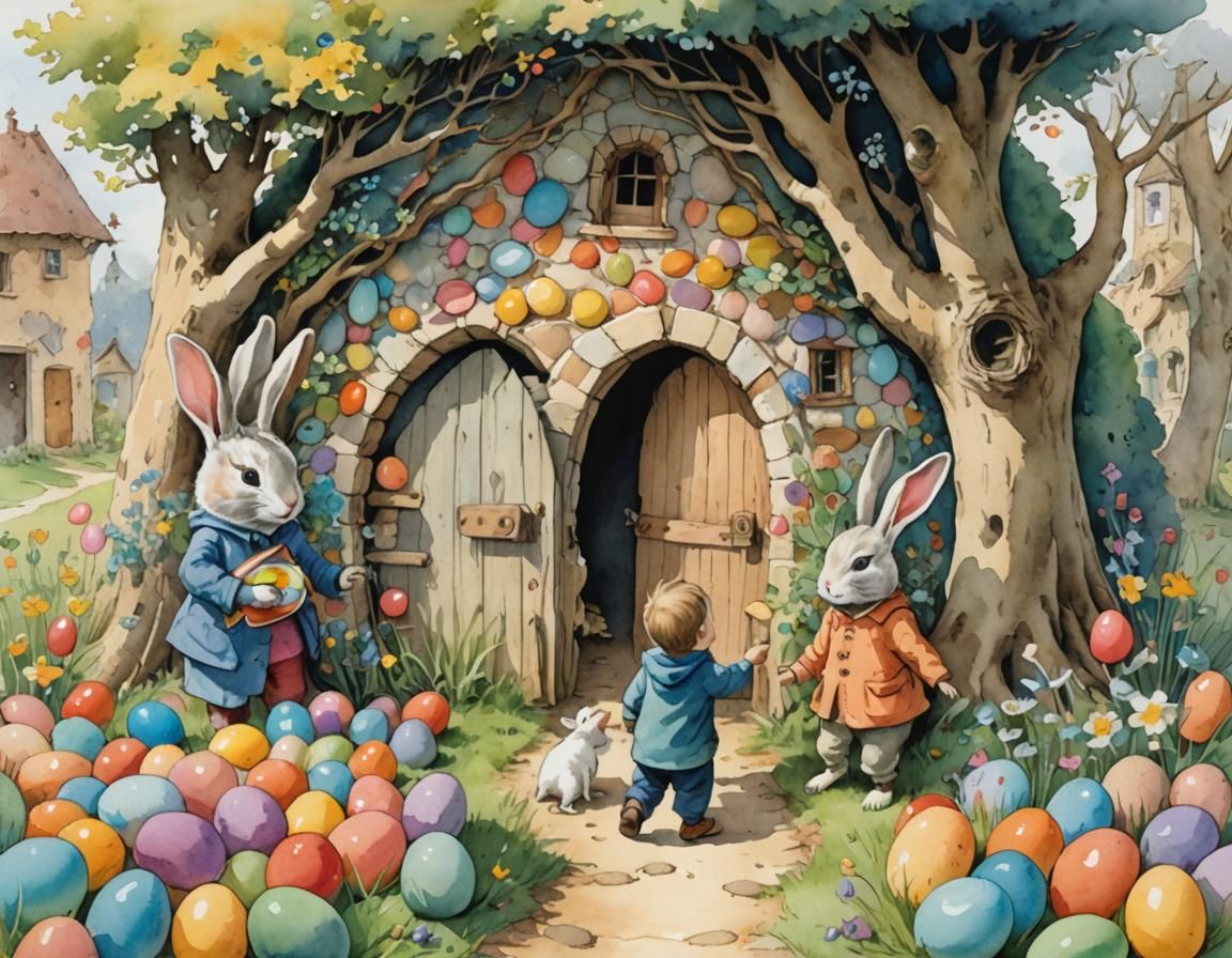 Finding the Easter Bunny's home  by @MaZZackie