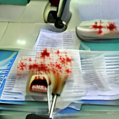Bleeding in fear at dental clinic