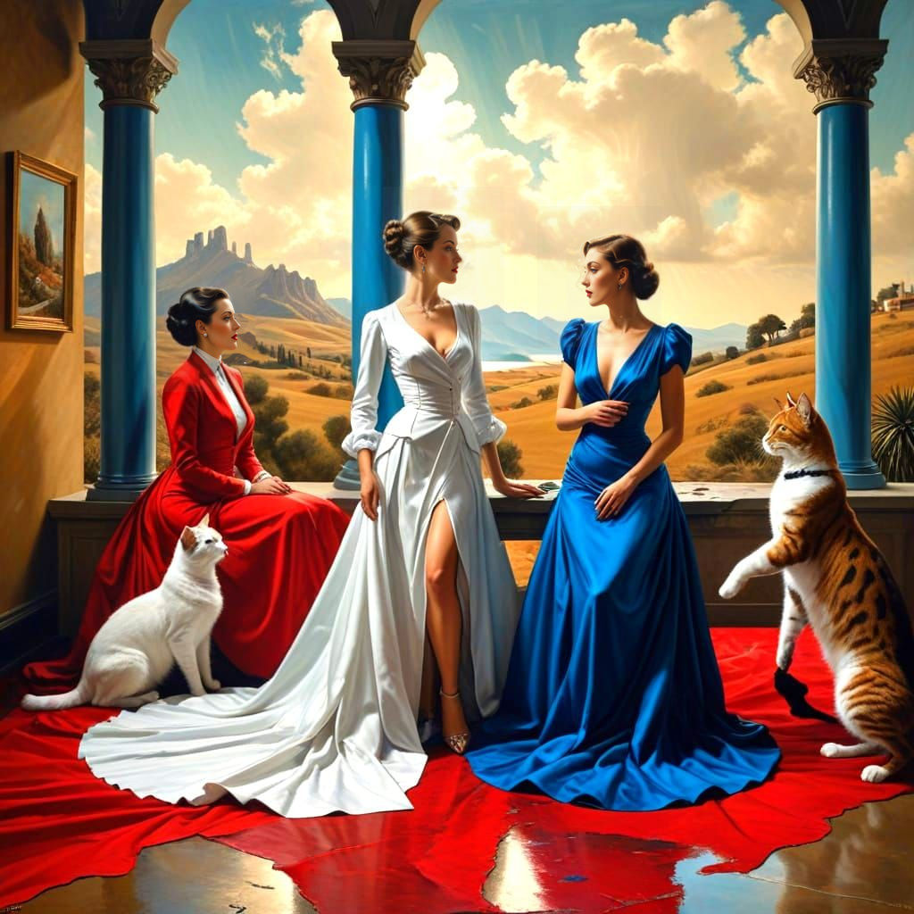 Surreal Portraits of Ladies in Intense Discussion