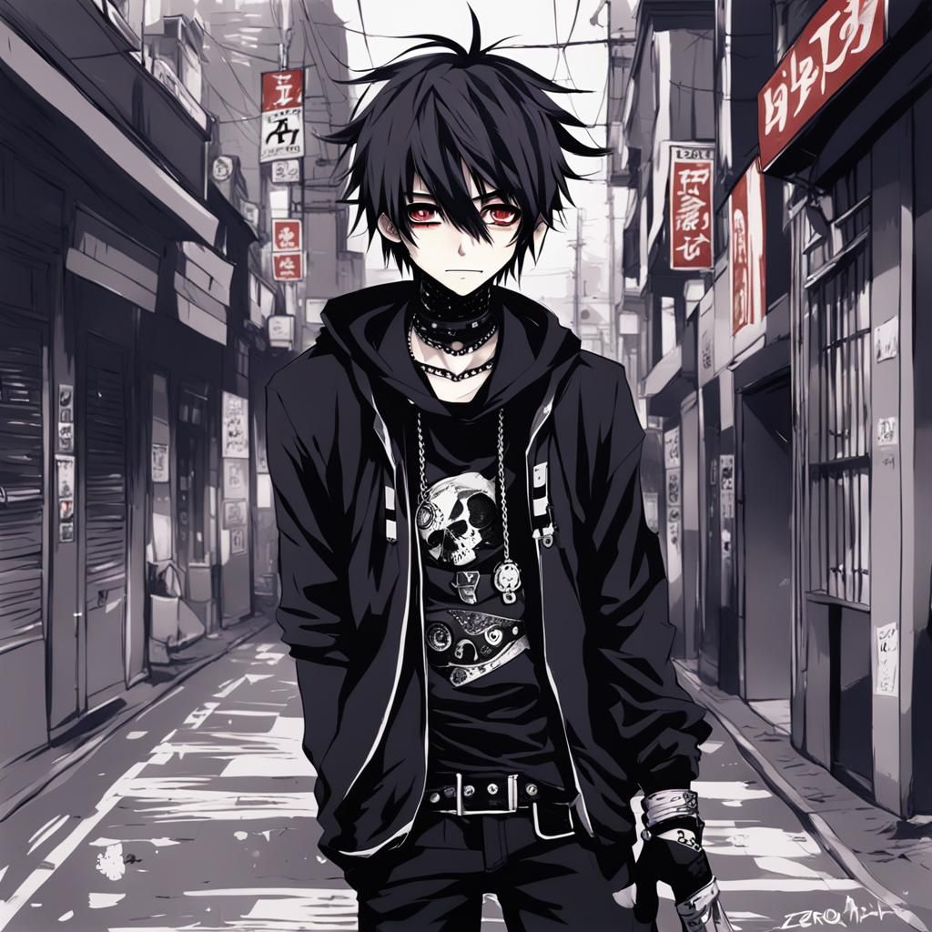 Elliott as an emo goth guy - AI Generated Artwork - NightCafe Creator