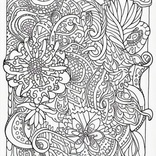 large uncolored coloring book page - AI Generated Artwork - NightCafe ...