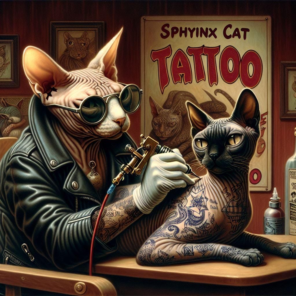Sphynx Cat Tattoo Artist