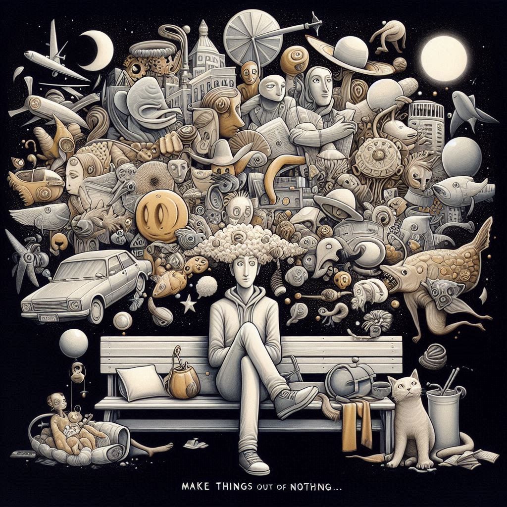 I could identify, on total pause thinking about nothing and make things out of nothing